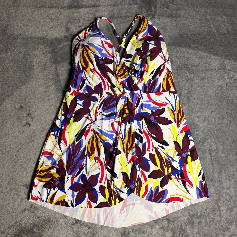 Sonnet Shores SZ 16 Womens Floral Swim Dress One Piece Swimsuit‎ Multicolor